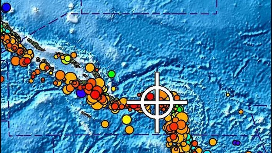 Mapa otes v jinm Pacifiku