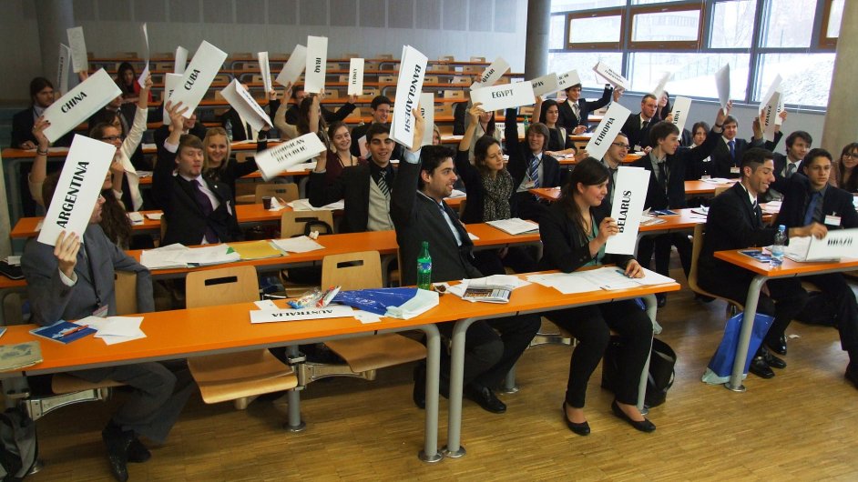 Delegates during a voting