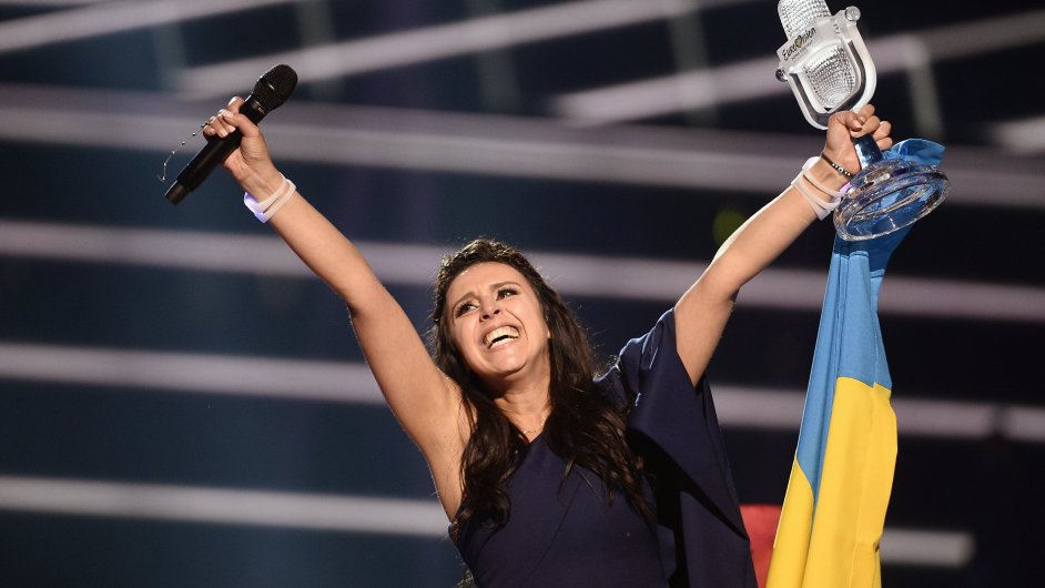 STOCKHOLM 2016-05-14Ukraine's Jamala reacts on winning the Eurovision Song Contest final at the Ericsson Globe Arena in StockholmPhoto: Maja Suslin / TT / Kod 10300** SWEDEN OUT **