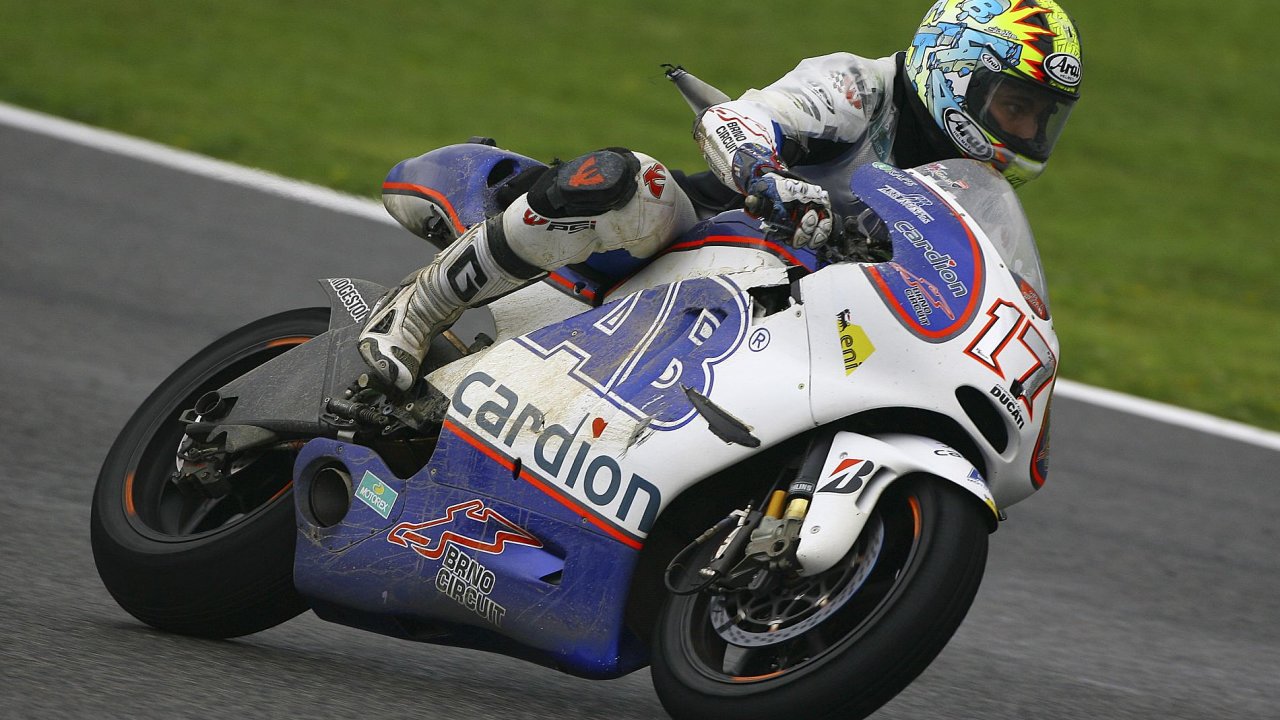 Karel Abraham bhem zvodu tdy MotoGP.