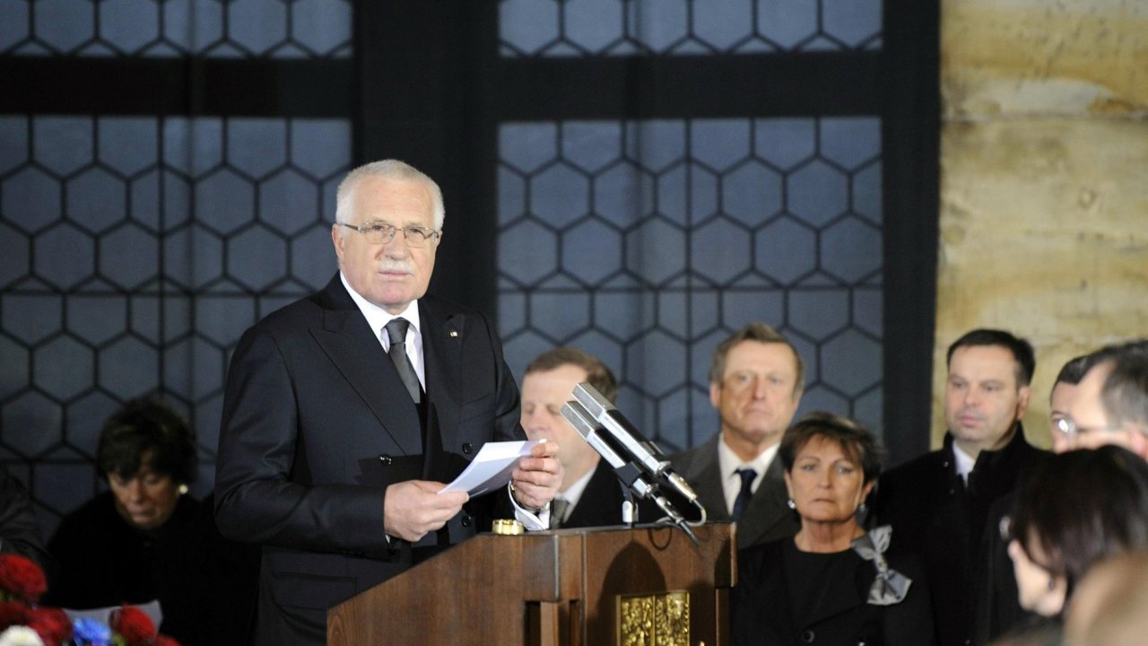 Václav Klaus pøi projevu ve Vladislavském sálu