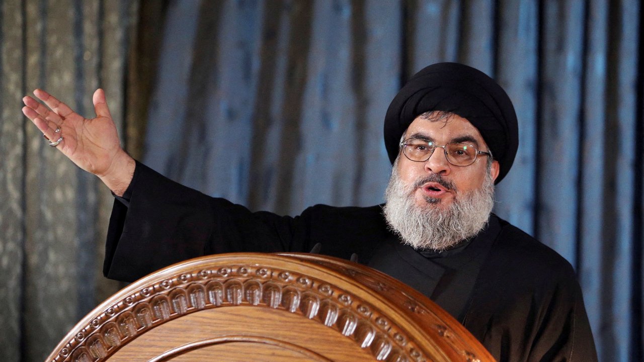 Nejvy vdce itskho militantnho hnut Hizballh Hasan Nasrallh.