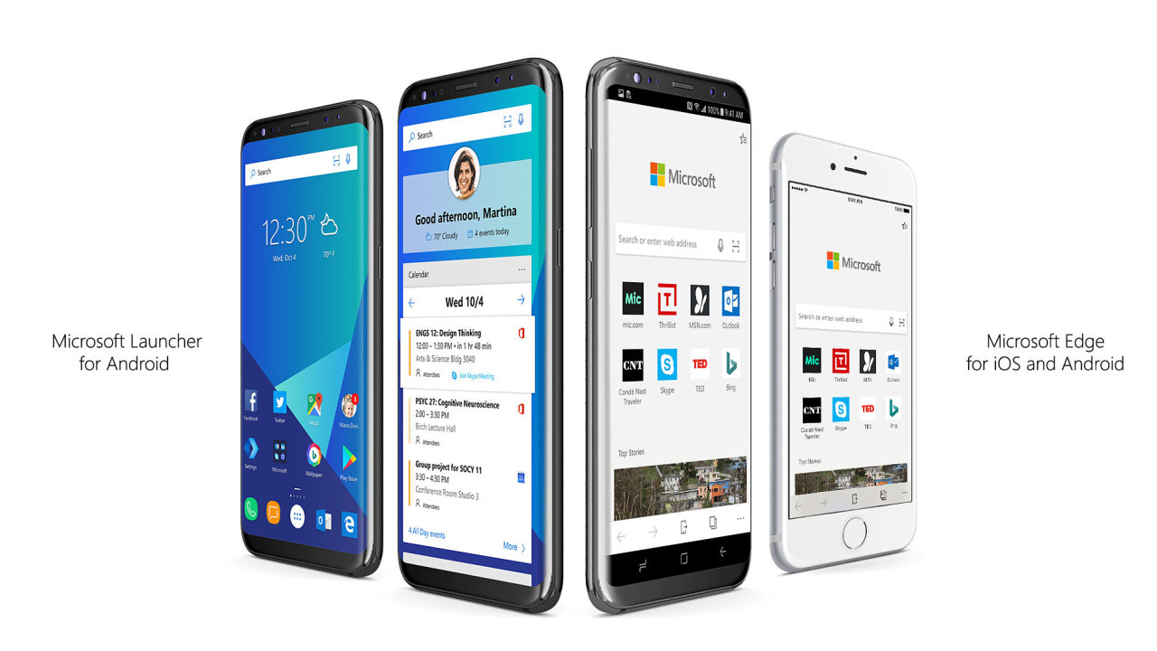 Microsoft Launcher a prohle Edge pro iOS a Android