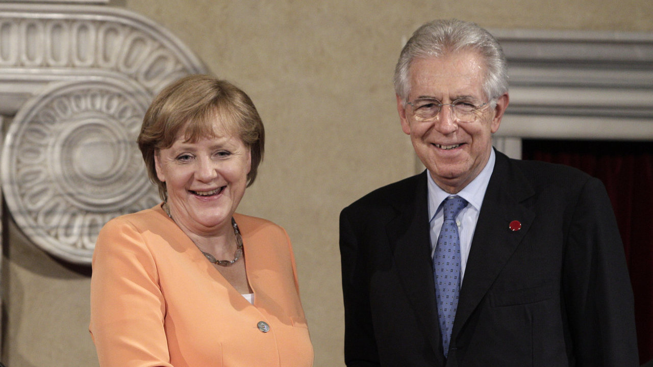 Angela Merkelov a Mario Monti