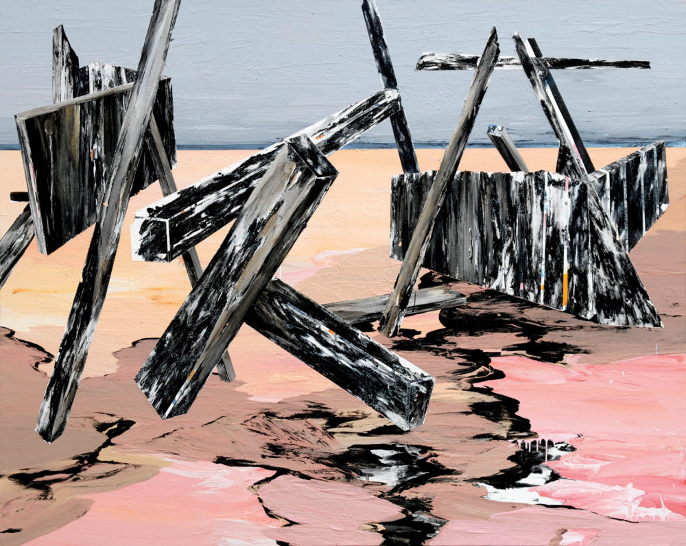 F27 z cyklu Potopa, komb. technika, plátno, 200 x 250 cm, 2016 F27 z cyklu Potopa, komb. technika, plátno, 200 x 250 cm, 2016