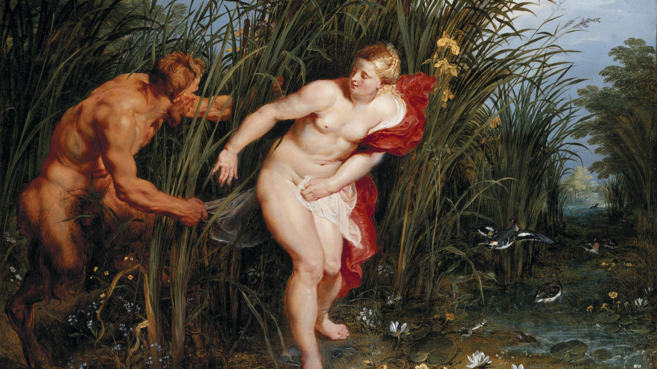 Na vstav bude i Rubensv obraz boha Pana a nymfy Syrinx z roku 1617.
