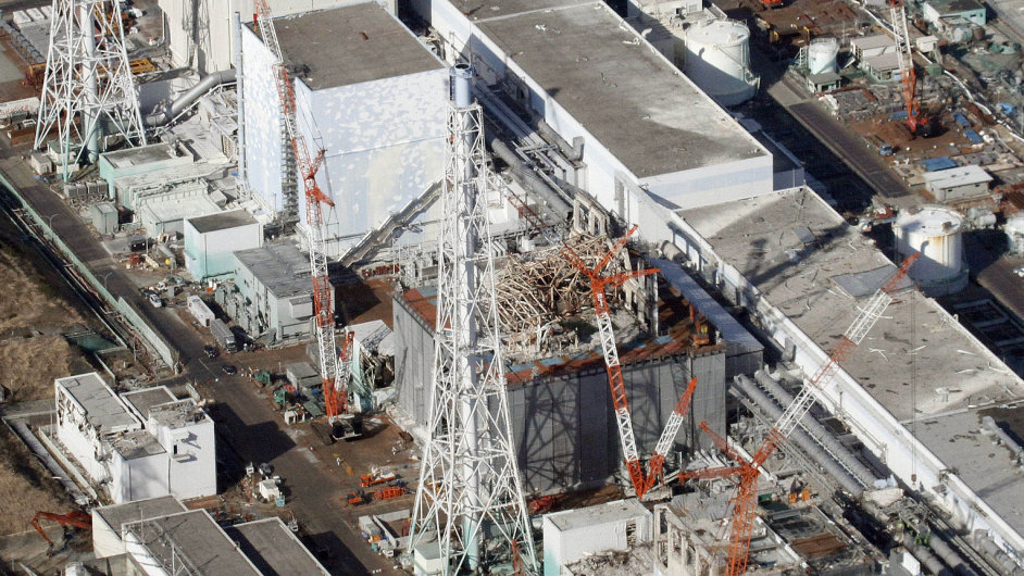 Pohled na jadernou elektrrnu ve Fukuim