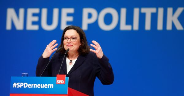 N�meckou SPD povede Andrea Nahlesov&aacute; jako prvn&iacute; �ena