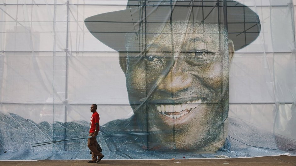 Portrt nigerijskho prezidenta Goodlucka Jonathana v kampani ped prezidentskou volbou