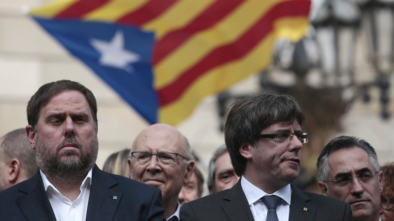 Viceprezident katalnskho regionu Oriol Junqueras Carles Puigdemont