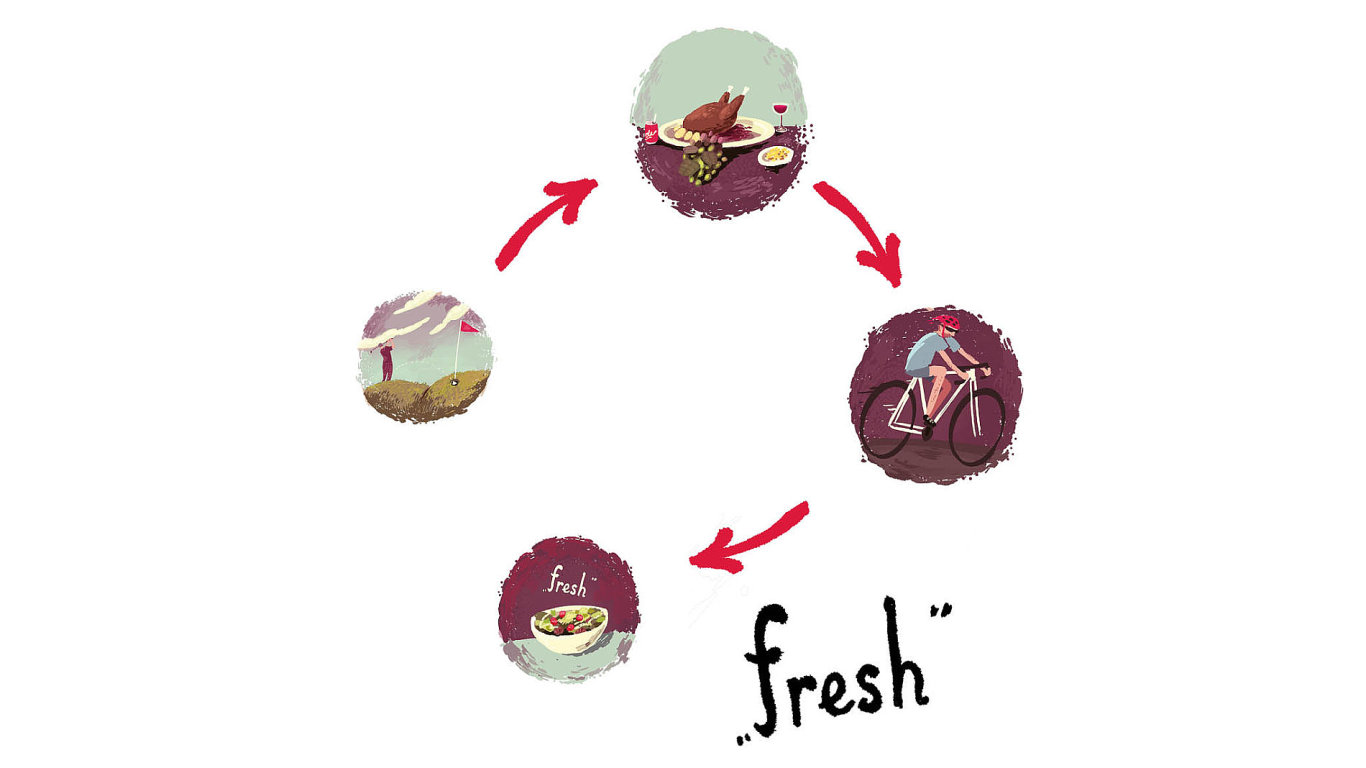 Golf versus jogging. ��zek versus sal�t