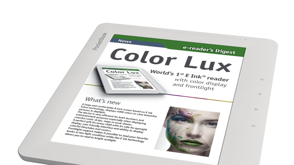 Zaøízení PocketBook poprvé nabídne barevný elektronický papír, dosud jsou na trhu pouze èteèky s barevným LCD displejem nebo èernobílé èteèky s e-papírem jako je Kindle.