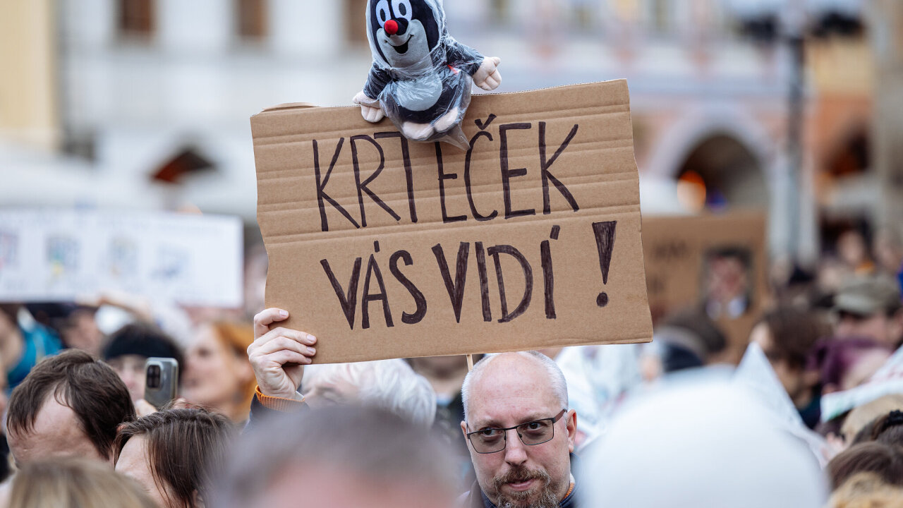 Demonstrace na podporu m�di� ve�ejn� slu�by