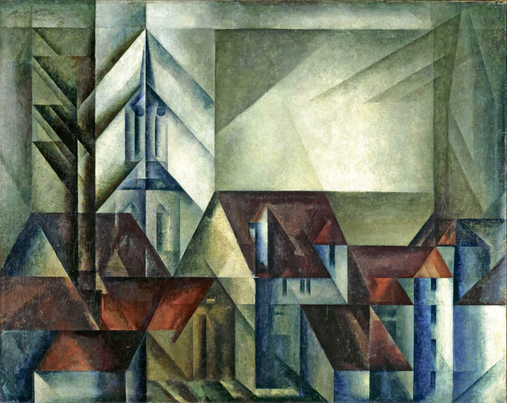 Obraz Lyonela Feiningera Teltow II z roku 1918 putoval po výstavách „zvrhlého umění“. Obraz Lyonela Feiningera Teltow II z roku 1918 putoval po výstavách „zvrhlého umění“.