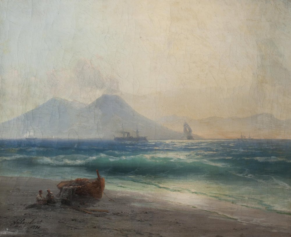 Ivan Konstantinovič Ajvazovskij: Pohled na Vesuv (1891)