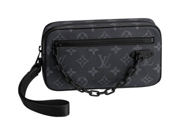 Kreativní ředitel Virgil Abloh přetváří ikonické klasiky pánských kožených doplňků. Taška Pochette Volga, do které se vejdou až tři mobilní telefony, je kouskem pro muže současnosti.
