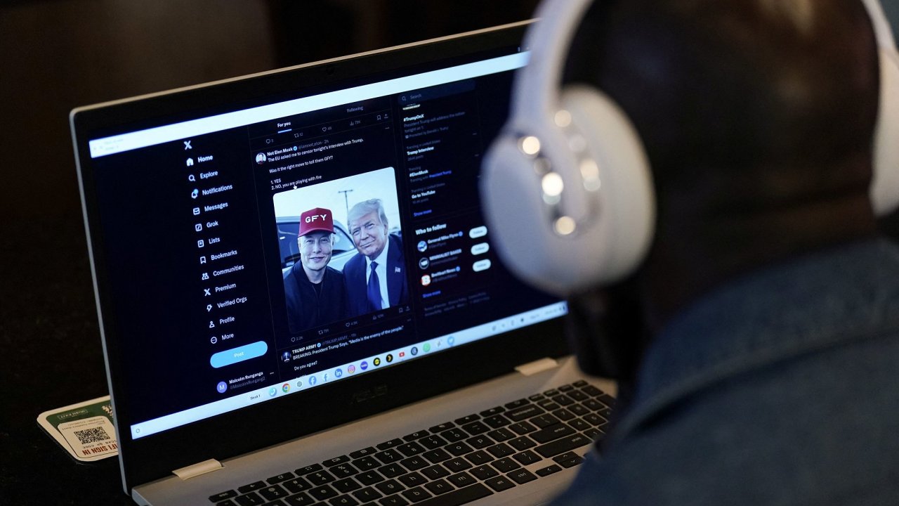 Trump, Musk, rozhovor na sociln sti X