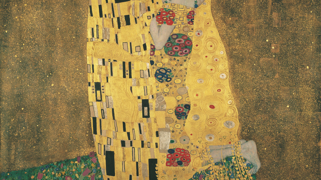 Na snmku je jedna z nejznmjch maleb Gustava Klimta Polibek.