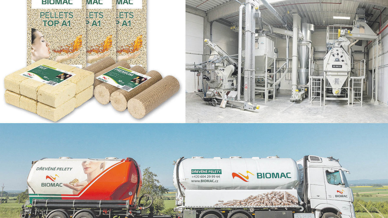 Zvrobn kapacity 160 tisc tun devnch briket adevnch pelet zarok prod Biomac natuzemskm trhu u 55 procent produkce ajen 45 procent jde naexport.