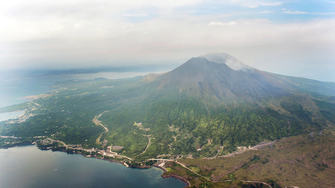 Mt. Sakurajima v Japonsku