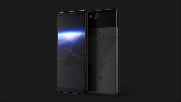 Pixel 2 na produktovém snímku ukazuje moderní design s protaženým displejem.