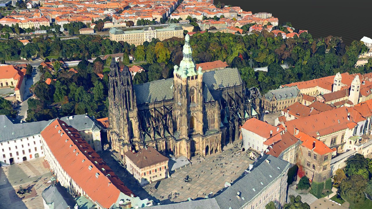 3D model Praskho hradu na Mapy.cz