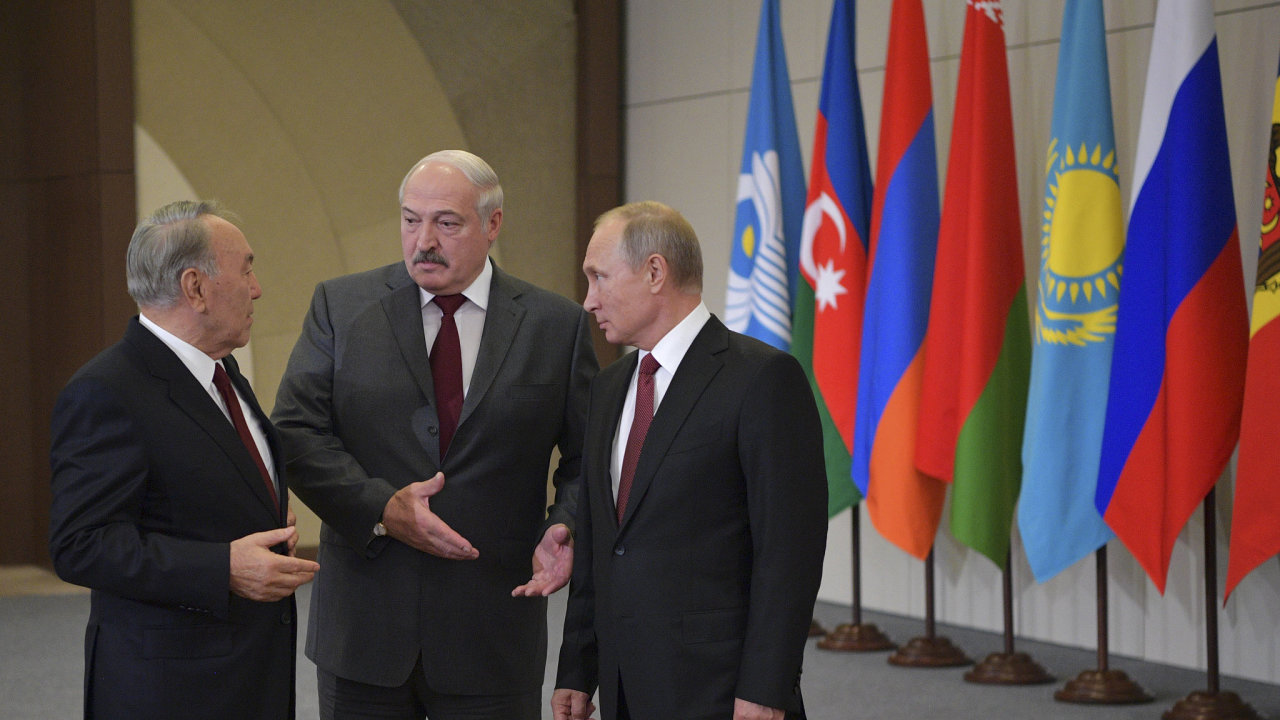 Kazachstán, Nursultan Nazarbajev, Bìlorusko, Alexandr Lukašenko, Rusko, Vladimír Putin