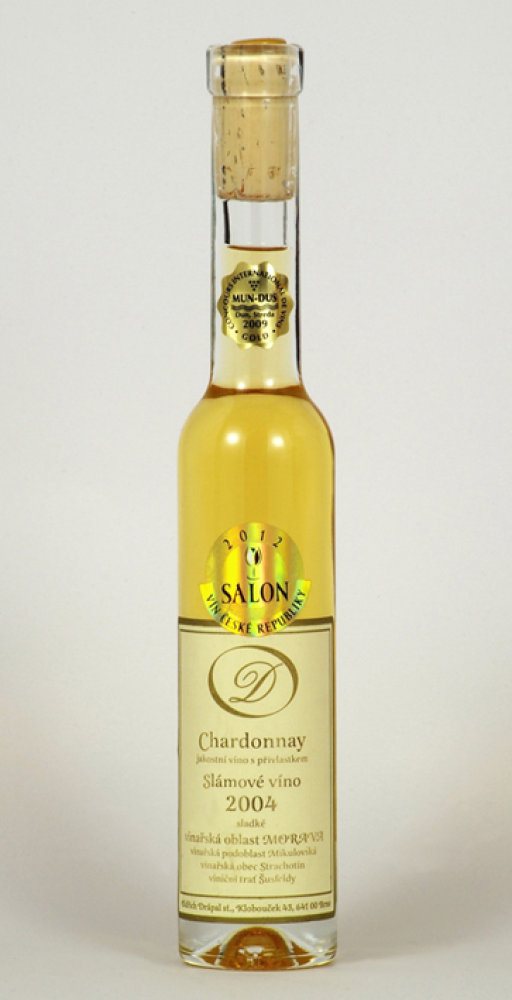 Chardonnay 2004, slámové víno, Vinařství Oldřich Drápal Vítěz letošního Salonu v kategorii sladkých vín