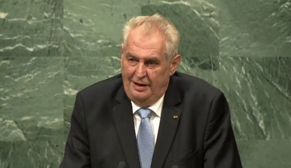 Český prezident Miloš Zeman při projevu na půdě OSN