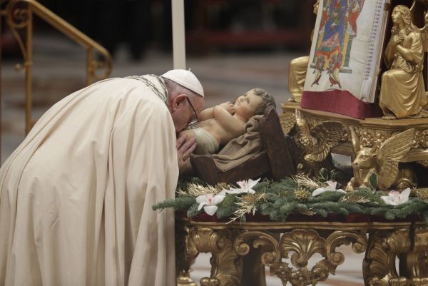 Pape� Franti&scaron;ek v bazilice sv. Petra ve Vatik&aacute;nu