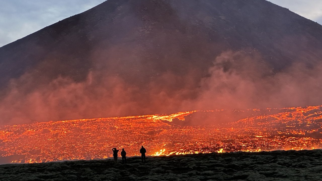 Island, sopka, vulkn, erupce, turistika