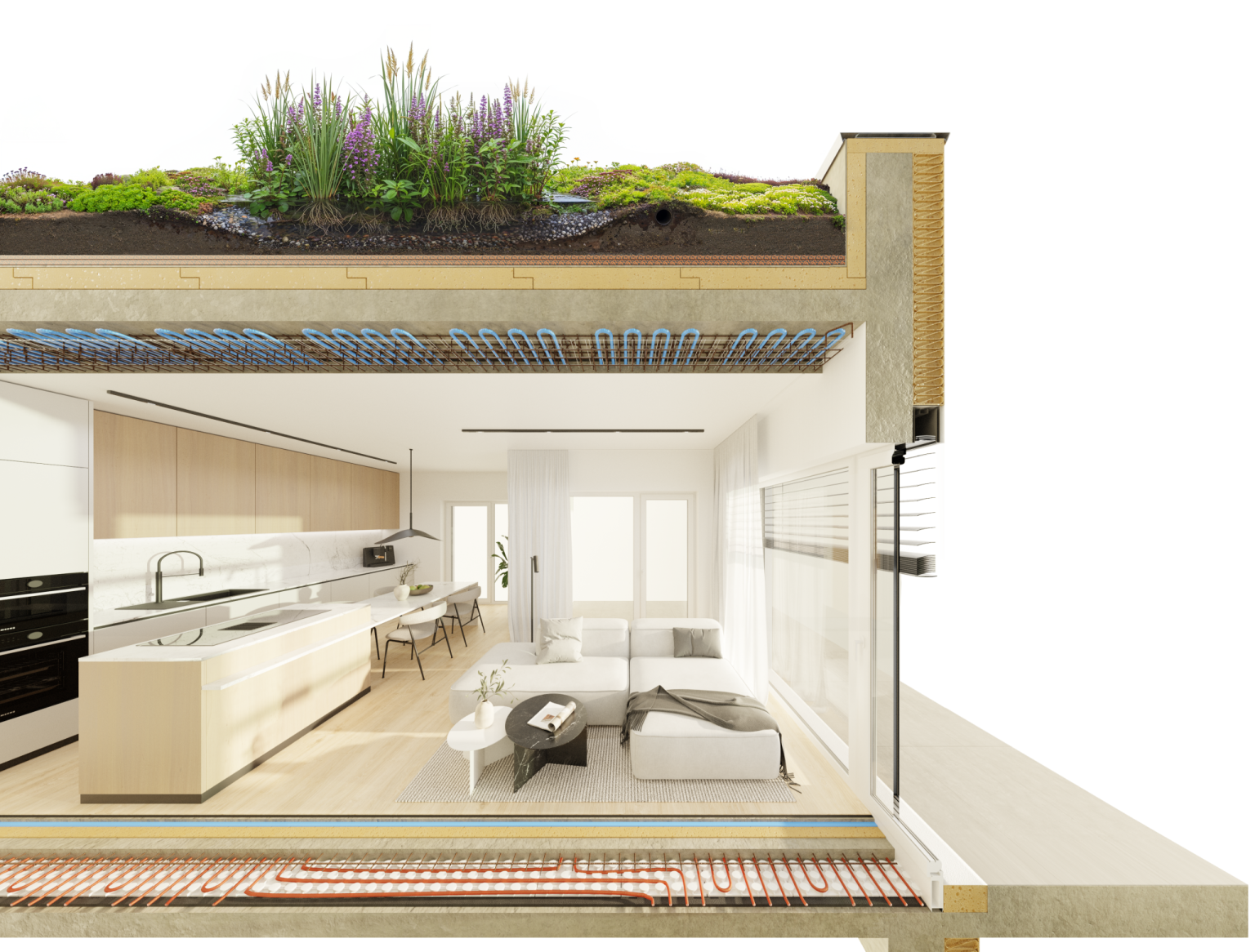 ez pipravovanou mokadn stechou rezidennho projektu Terra Barrandov.