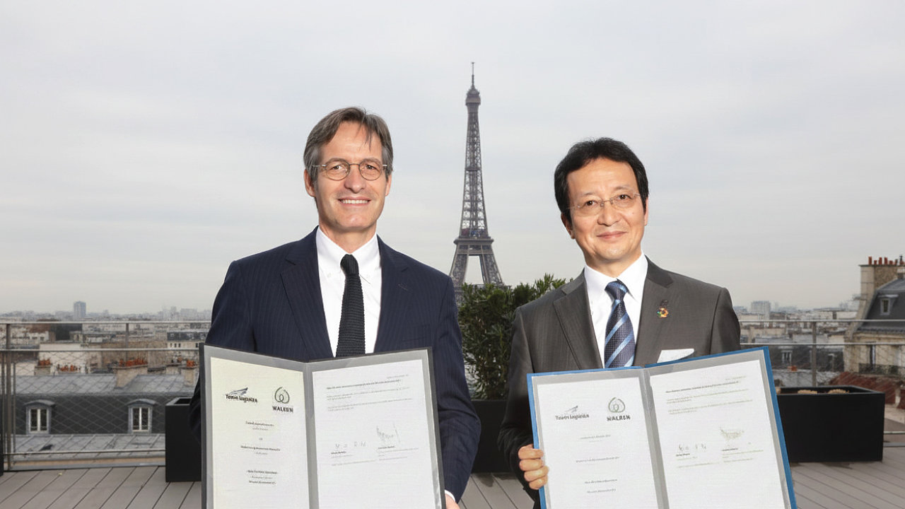Zleva: St�phane Baudry, Walden Group a Hiroki Harada, Yusen Logistics Group
