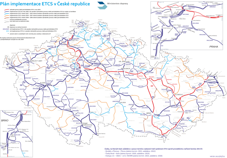 Plán zavádìní evropského zabezpeèovaèe ETCS na tuzemské koleje