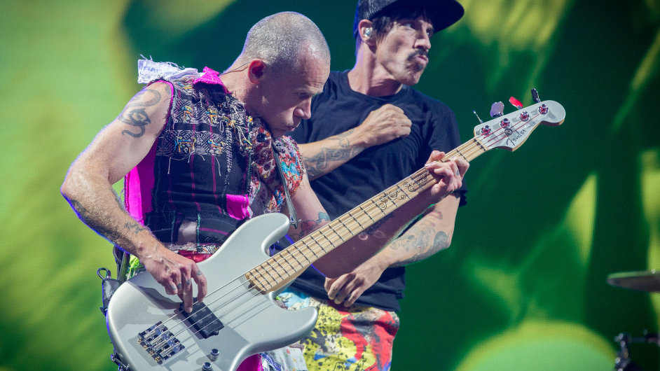 Ilustraèní snímek z kvìtnového vystoupení Red Hot Chili Peppers v americké Kalifornii.