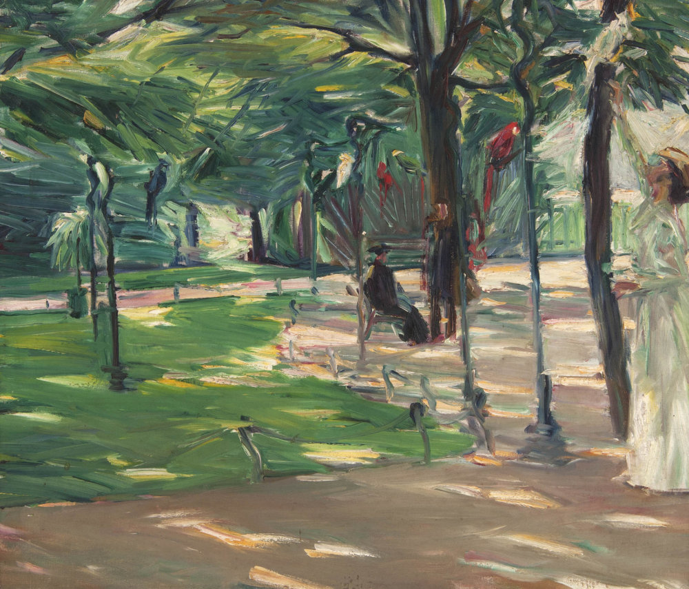 Park s papoušky, 1907, olej na plátně, 65,5 x 75,5 cm