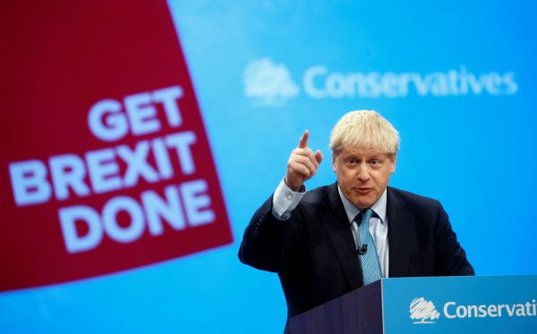Boris Johnson bhem své závrené ei na kadoroní konferenci konzervativc v Manchesteru.