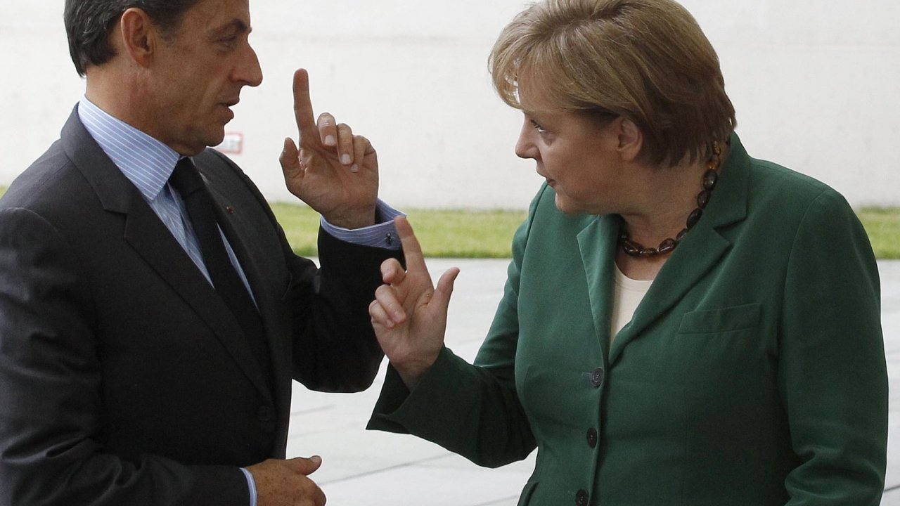 Nmeck kanclka Angela Merkelov a francouzsk prezident Nicolas Sarkozy