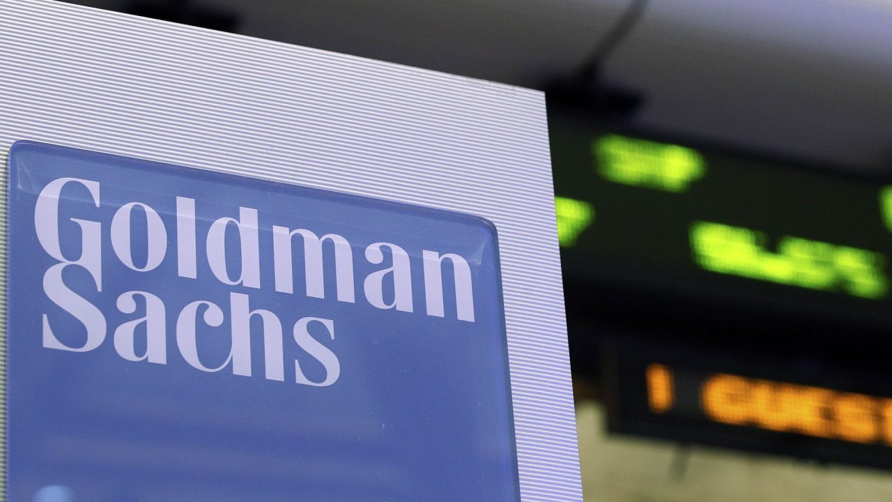 Logo Goldman Sachs na newyorsk burze NYSE.