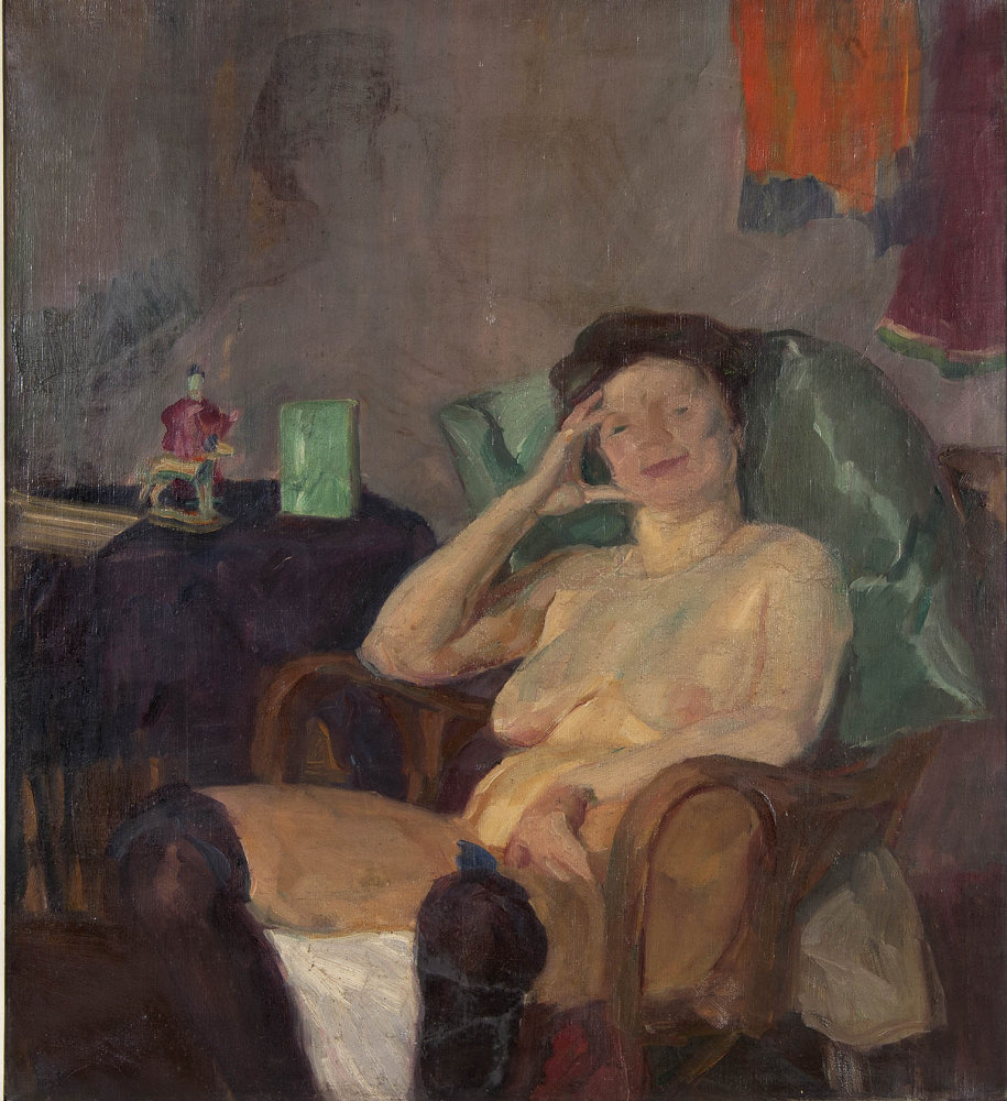 Akt sedící ženy, 1919, olej na plátně, 58 x 47 cm