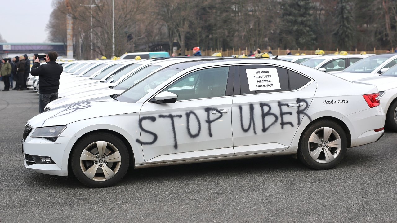 taxi, Uber, protest
