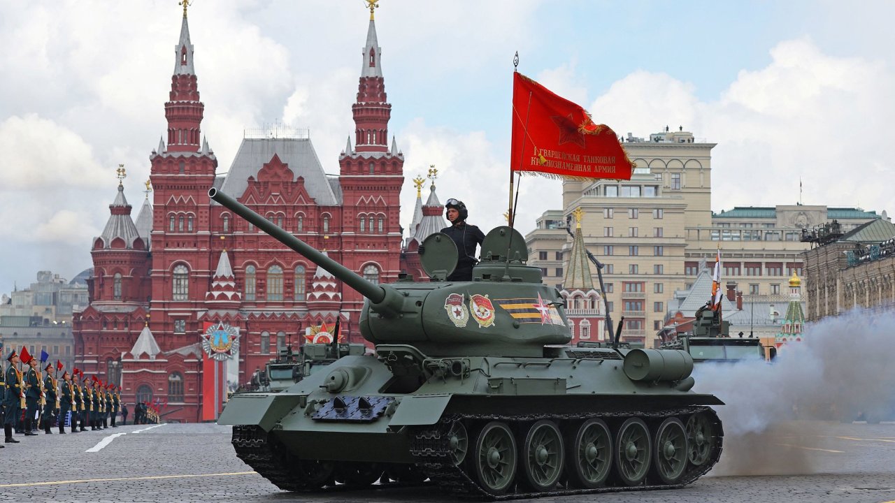 Rusko, Moskva, přehlídka, tank