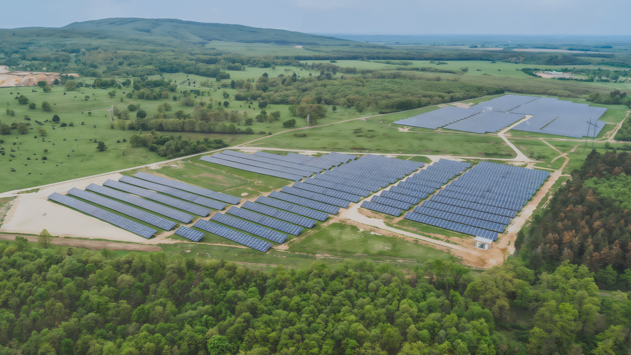 Fotovoltaick elektrrna Csabrendek m vkon 28 megawatt.