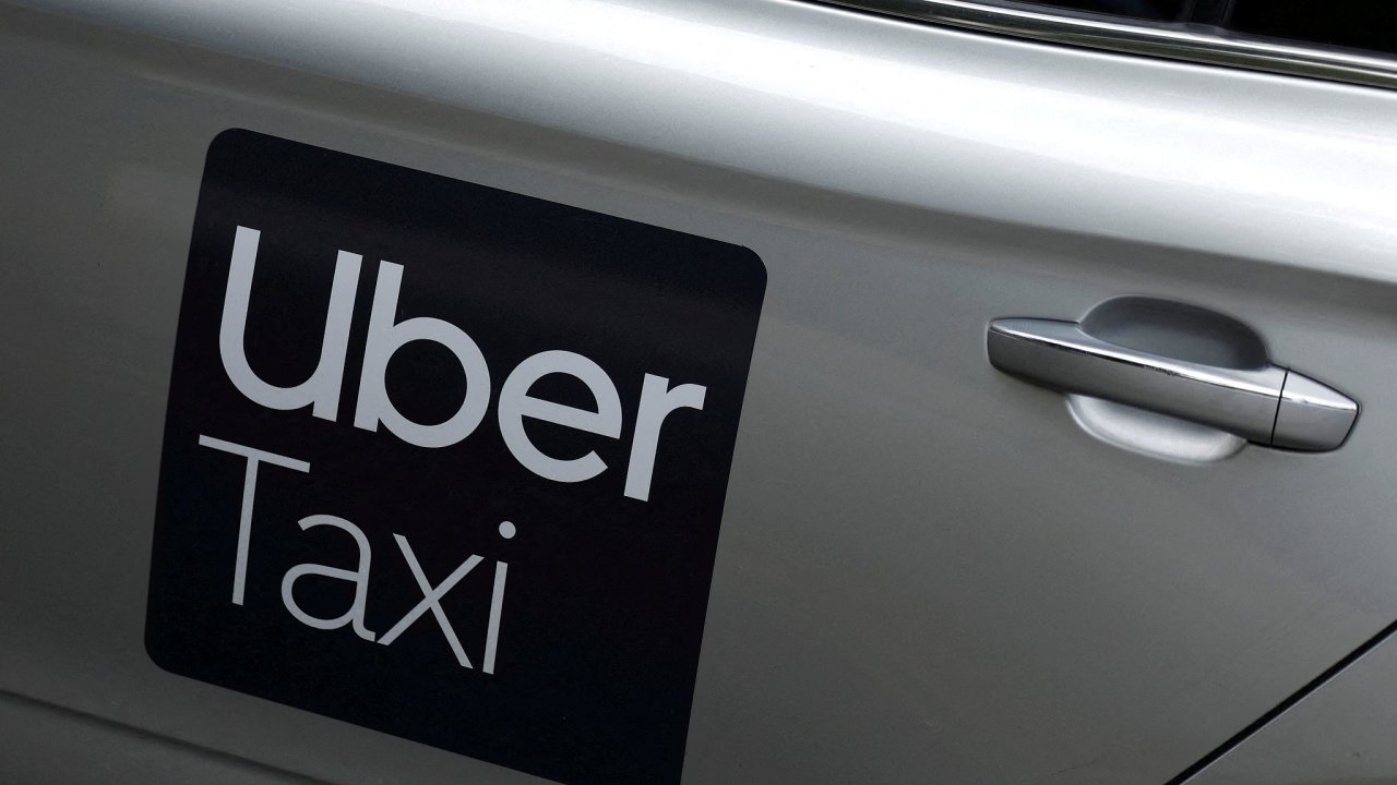 FILE PHOTO: Uber logo seen on a taxi in Dublin