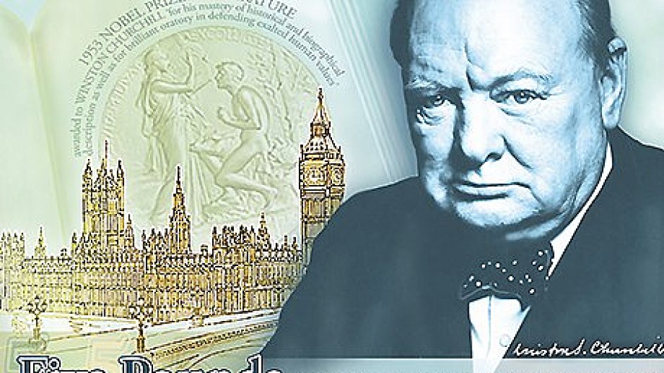 Ptilibrov bankovka s podobiznou Winstona Churchilla z polymeru