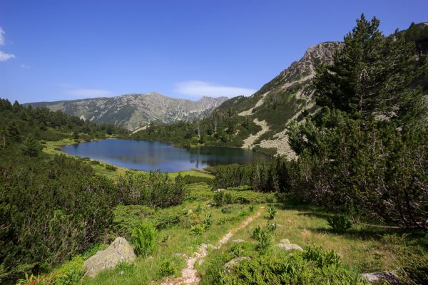 Dolné Vasilaškovo jezero je jedno z nejhezčích jezer Pirinu. Kazí ho jen velmi otravní komáři. Foto: Zdeněk Kotal Dolné Vasilaškovo jezero je jedno z nejhezčích jezer Pirinu. Kazí ho jen velmi otravní komáři.