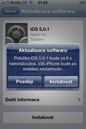 Aktualizace iOS 5