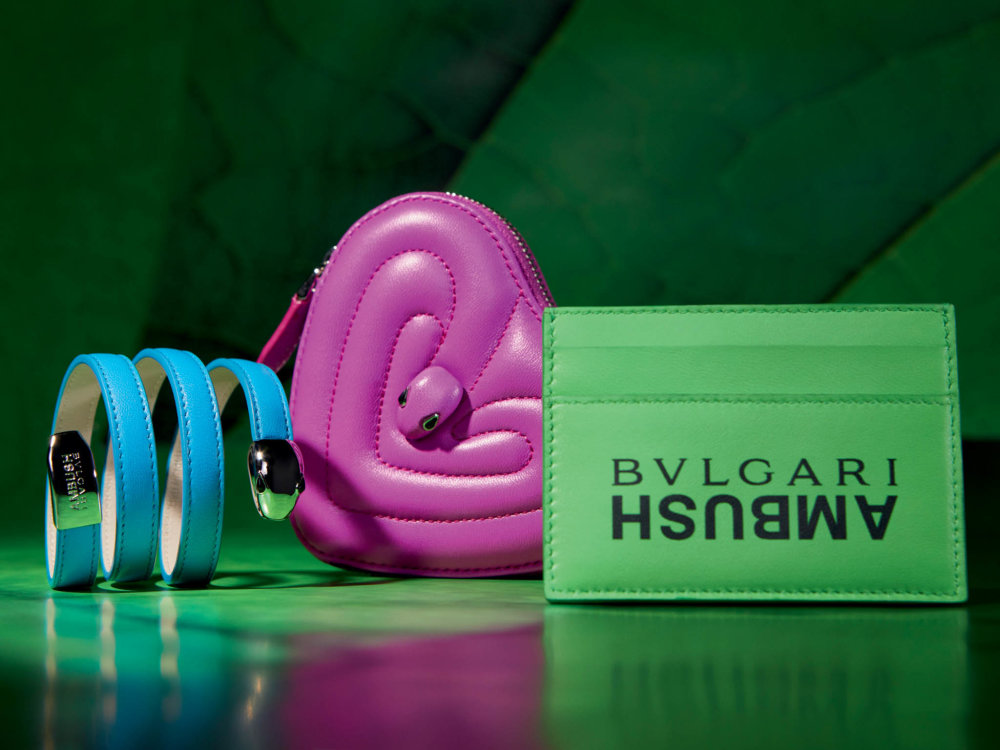 Krajta zelená se stala inspirací pro návrhářku Yoon, když chystala pro Bvlgari novou kolekci kabelek Serpenti nazvanou Serpenti Through the Eyes of Ambush.