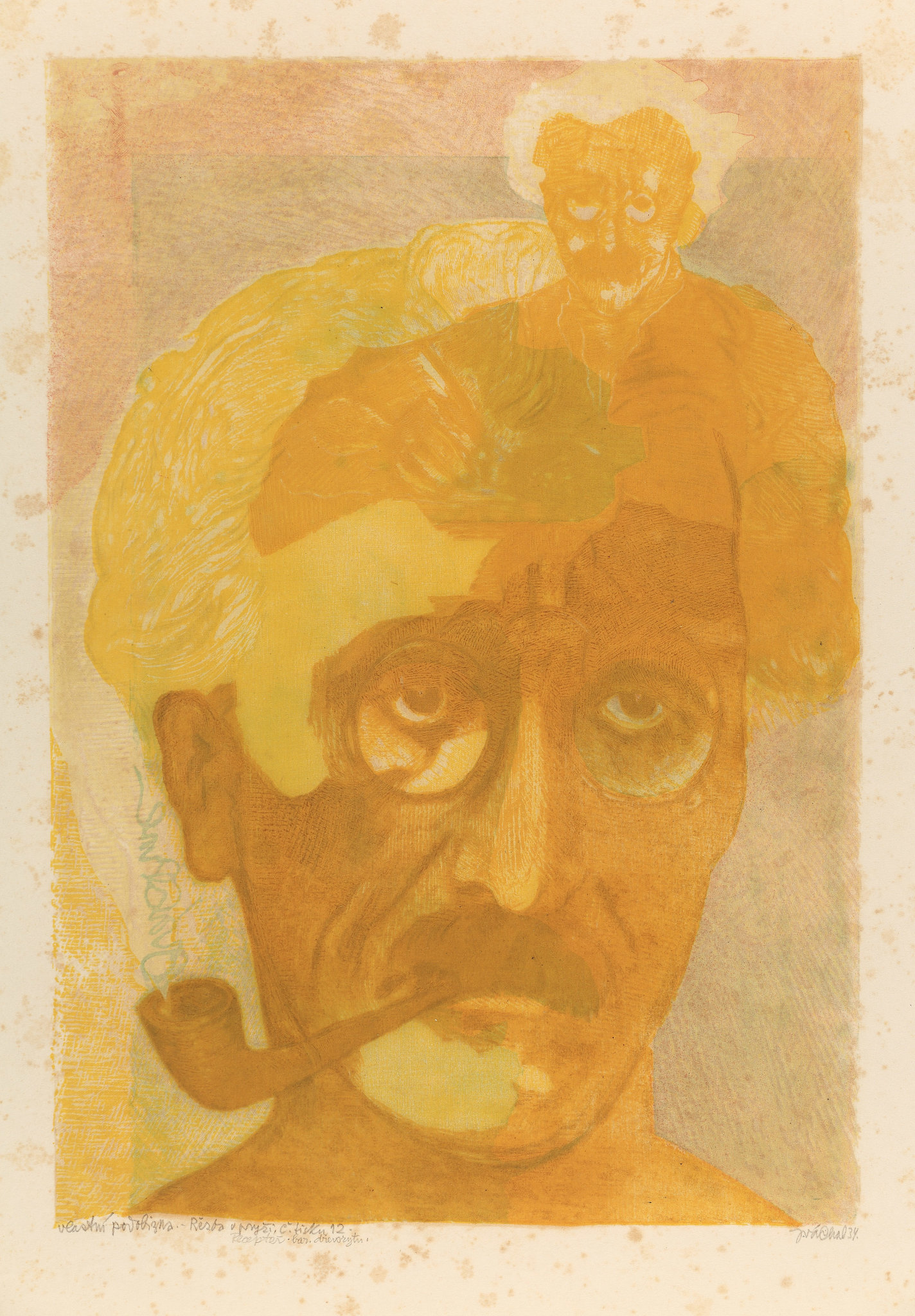 kultura, Josef Vchal: Portrt (autoportrt), devoryt, 1934