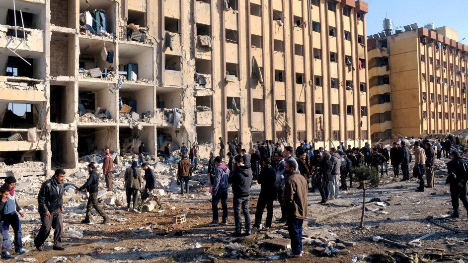 Univerzita v Aleppu po vbuchu